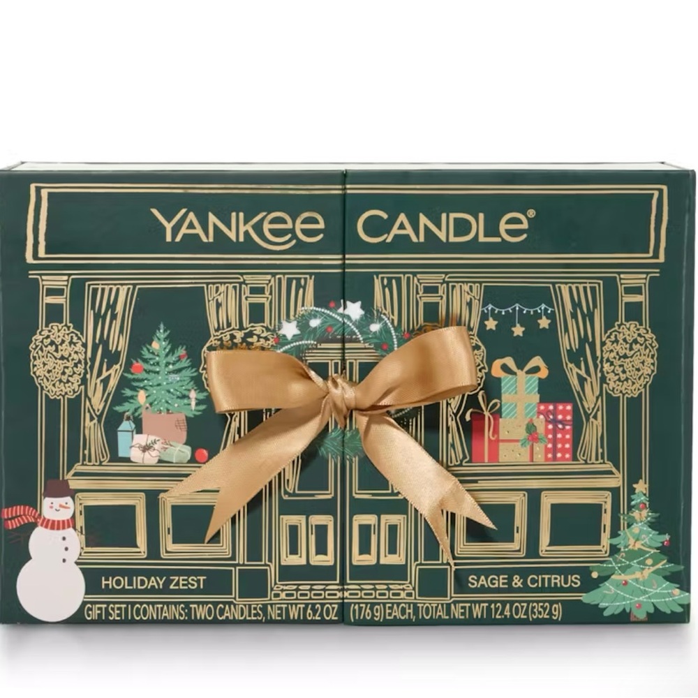 Yankee Candle Holiday Fluted Candle Duo Gift Set, Holiday Zest/Sage Citrus 6.2oz